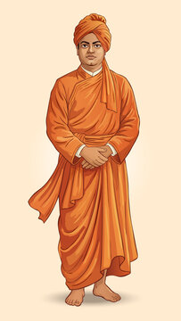 Swami Vivekananda Jayanti Inspirational Vector Illustration