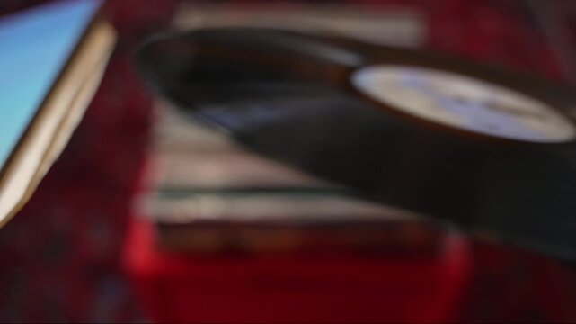 Hands Sliding Vinyl Record Out of Sleeve &ndash; Analog Music Close-Up