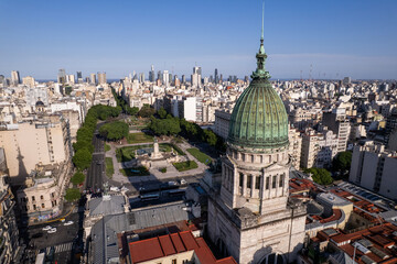 Obraz premium Aerial View Congressional Plaza and Congress Palace Buenos Aires