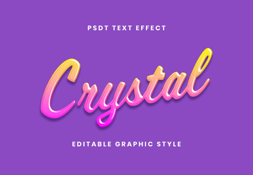 Pink And Yellow Gradient Pop Candy Text Effect Crystal Glossy Script Font