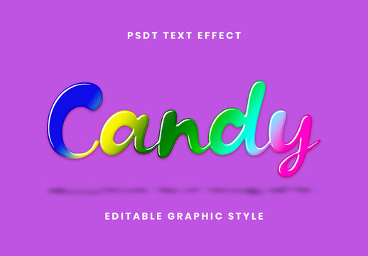 Colorful Gradient Pop Candy Text Effect Pink Rainbow Shine Script Font