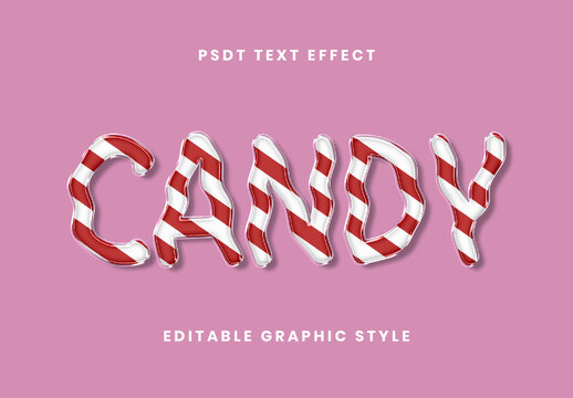 Red And White Polished Curve Candy Text Effect Sweet Script Font