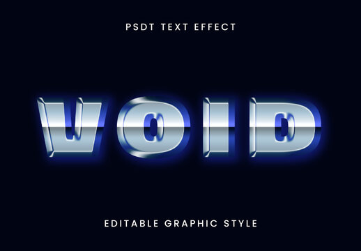 Silver And Blue Sci-Fi Chrome Text Effect Futuristic Void Font