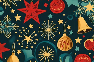 Flat holiday ornament vector texture
