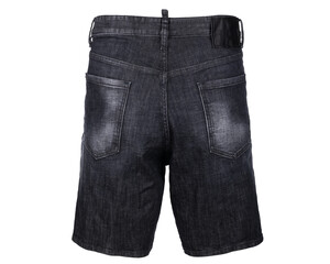 Back View of Men's Black Denim Shorts
