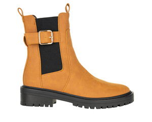 Mustard Yellow Womans Ankle Boot with Buckle