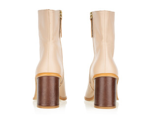 Rear View of Beige Ankle Boots