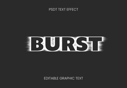 White And Black Radial Zoom Speed Text Effect Burst Font