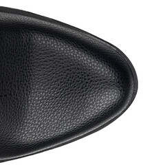 Macro Texture Of Black Pebbled Leather