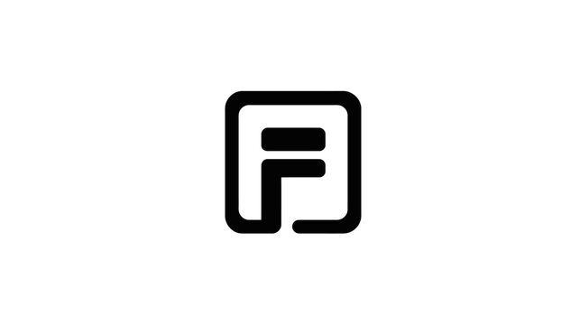 Flipboard logo icon black line