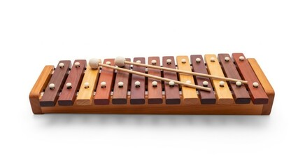 Multicolored xylophone and mallets – an educational musical instrument for children. AI generated.