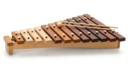 Multicolored xylophone and mallets – an educational musical instrument for children. AI generated.