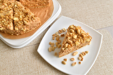 homemade peanut and condensed milk cake