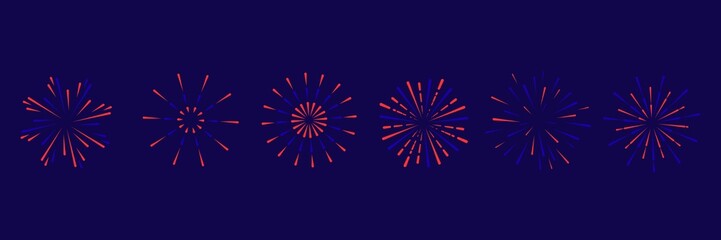 Obraz premium Firework set. New year fireworks vector illustration of an abstract background