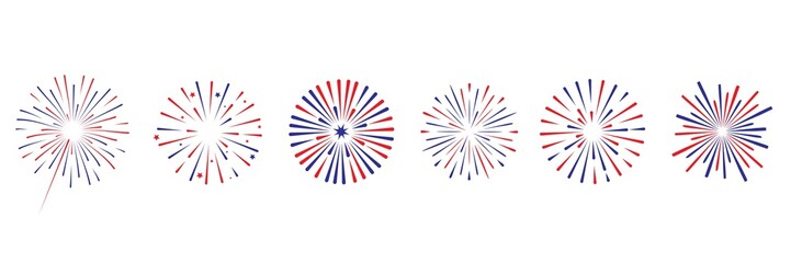 Firework set. New year fireworks vector illustration of an abstract background
