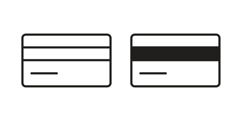 ATM card icons concept. Vector Line Icon Design. Simple flat style