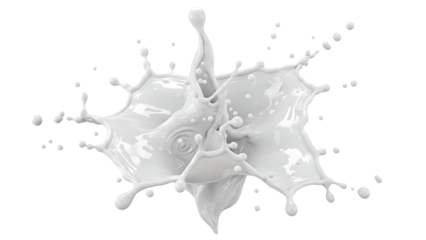 Milk splash isolated on transparent background