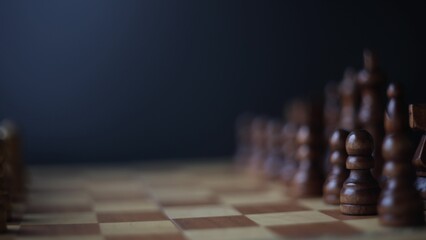 Animated sequence showing chess pieces on revolving board, capturing the essence of strategic...