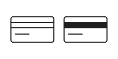 Credit card icons concept. Vector Line Icon Design. Simple flat style