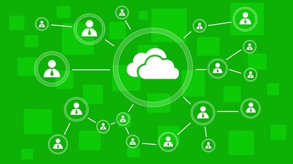 Business button interface cloud map communication web. People communication chain system animation background. 4k video - Powered by Adobe