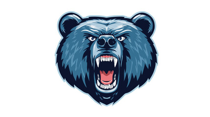 Professional Bear Head Mascot Vector with Detailed Outline Isolated on White Background