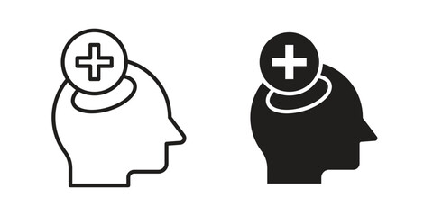 Mental disorder icons concept. Vector Line Icon Design. Simple flat style