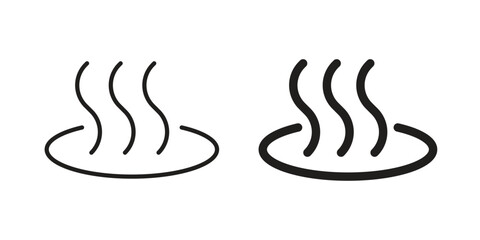 Obraz premium Onsen icons concept. Vector Line Icon Design. Simple flat style