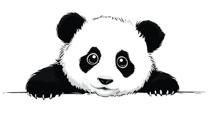 Adorable Funny Baby Panda Vector Illustration Isolated on White Background