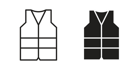 Vest jacket icons concept. Vector Line Icon Design. Simple flat style © iconic
