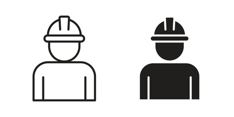 Worker icons concept. Vector Line Icon Design. Simple flat style