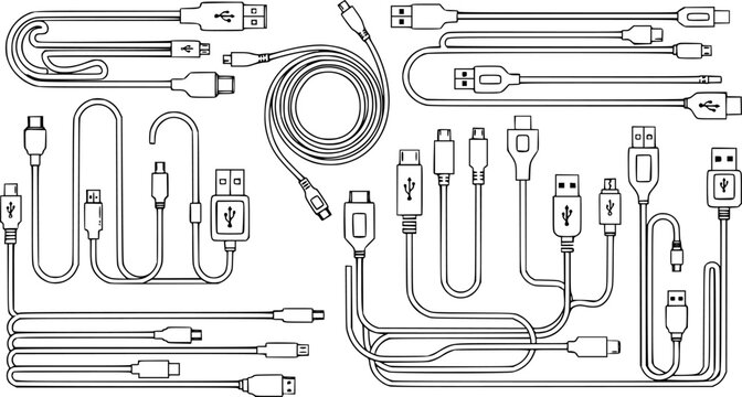 set of usb cables.
