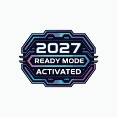 High-tech 2027 activation button &ndash; Suitable for digital interface.