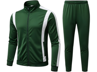 Green and white sports suit isolated on transparent background