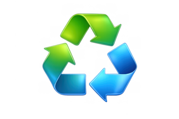 Recycling symbol indicating environment protection and waste sorting for a sustainable future, showing eco-friendly arrows changing color