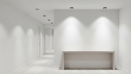 empty room with white wall