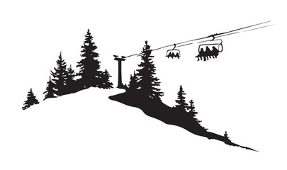 Fototapeta premium Ski lift in the mountains 