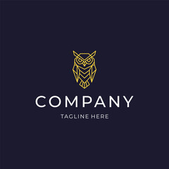 Owl line art logo with clean minimal lines representing wisdom and focus.