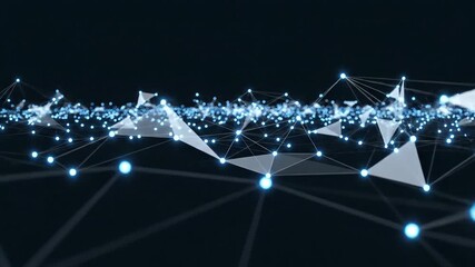 Dynamic abstract digital network background with glowing blue lines and interconnected dots representing data flow global communication artificial intelligence and futuristic technology concepts in a. - Powered by Adobe
