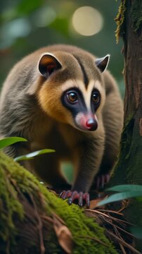 Wild slow loris in its natural habitat