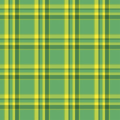 Seamless Green Plaid Checkered Pattern in a classic Textile style. Repeating Background suitable for Fabric, fashion design, Wrapping paper, Wallpapers, Packaging, Scrapbooking, Digital backgrounds. 