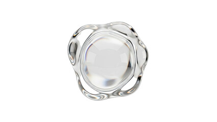 Abstract Liquid Droplet on White Background