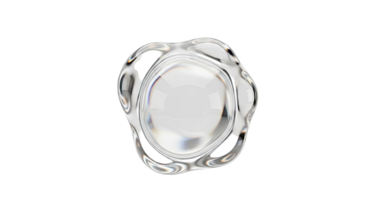 Abstract Liquid Droplet on White Background