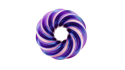Abstract Swirling Torus Shape with Purple and Pink Hues