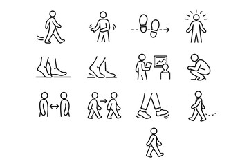 Icon mindful vector awareness careful etiquette museum icons foot walking step clarity