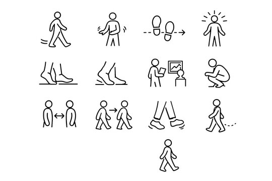 Icon mindful vector awareness careful etiquette museum icons foot walking step clarity