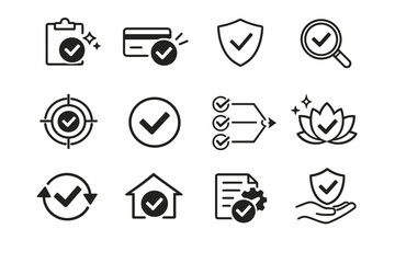 Subscription processed vector icon trust symbol icons payment calm renewal confirmation checkmark