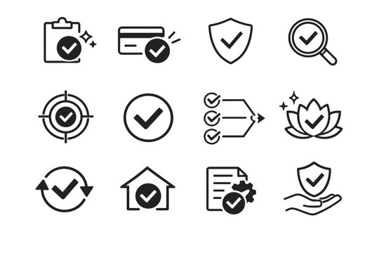 Subscription processed vector icon trust symbol icons payment calm renewal confirmation checkmark