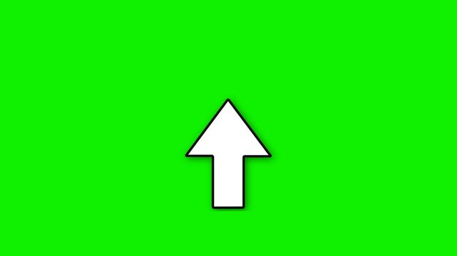 arrow up symbol animation on green screen. business growth indicator. succes concept