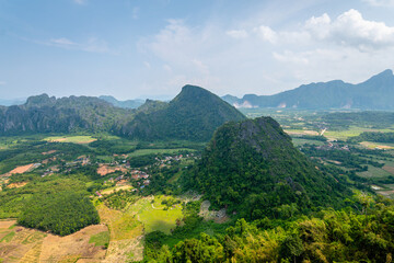 panoramic view from nam xay viewpoint, laos