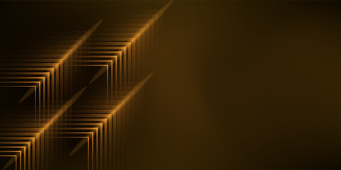 dynamic golden arc line technology design concept on black background
